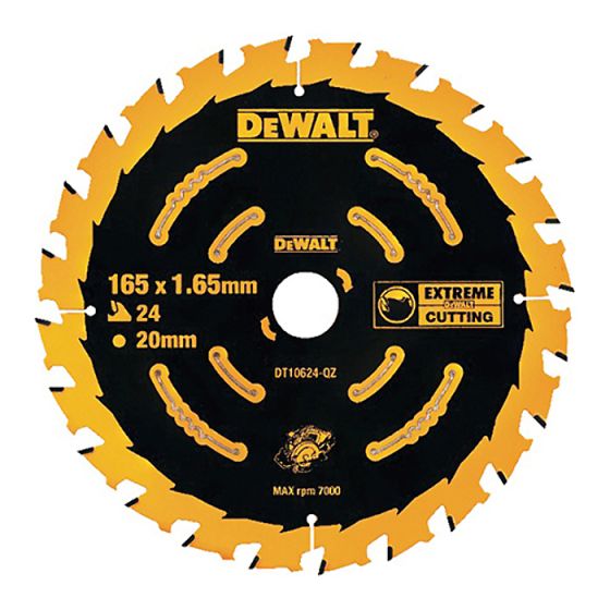 Circular Saw Blade 165 x 20mm x 24T Cordless Extreme Framing by DEWALT - DT10624-QZ