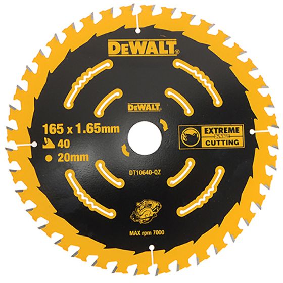Circular Saw Blade 165 x 20mm x 40T Cordless Extreme Framing by DEWALT - DT10640-QZ