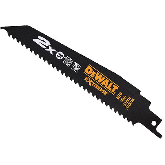 2X Life Wood & Nail Reciprocating Blades 152mm Pack of 5 by DEWALT - DT2300L-QZ