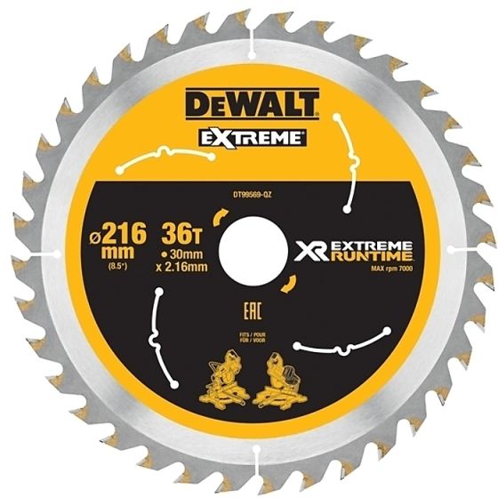 FlexVolt XR Circular Saw Blade 216mm x 30mm 36T by DEWALT - DT99569-QZ