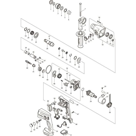 Main Assembly for Makita DHR162RFE