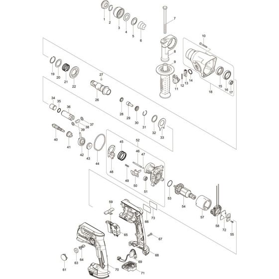 Makita DHR164RFJ Main Assembly