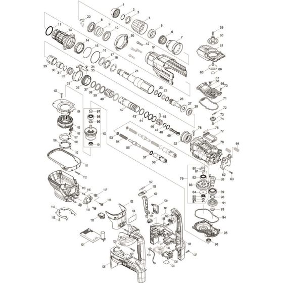 Makita DHR400ZKU Assembly