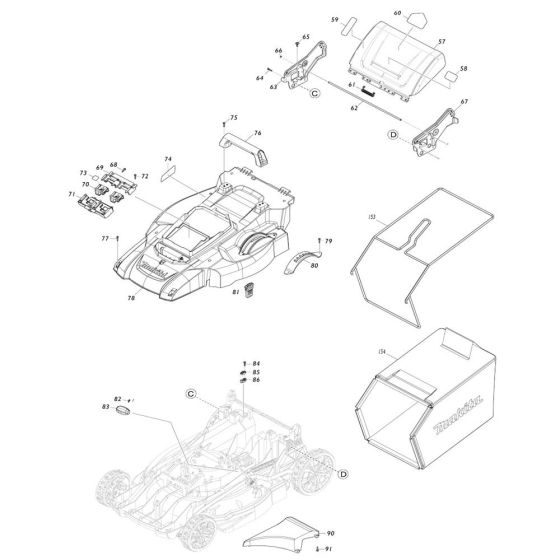Deck Assembly for Makita DLM538