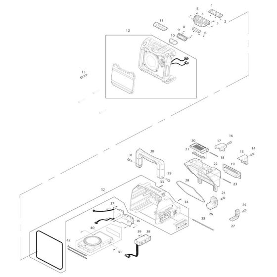 Makita DMR200 Radio Assembly