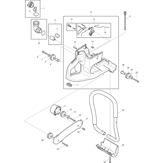 Handle Assembly for Makita DPC6200
