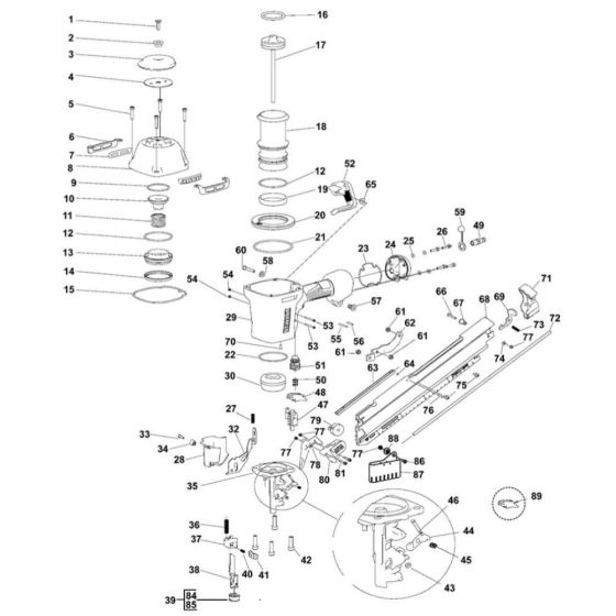 Main Assembly for DeWalt Nailers