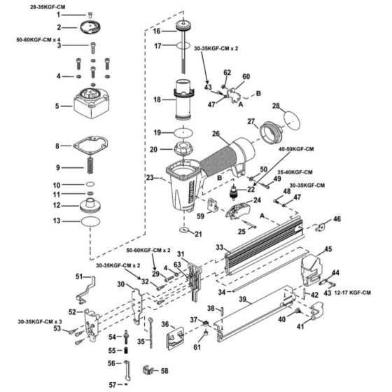 Main Assembly for DeWalt Nailers