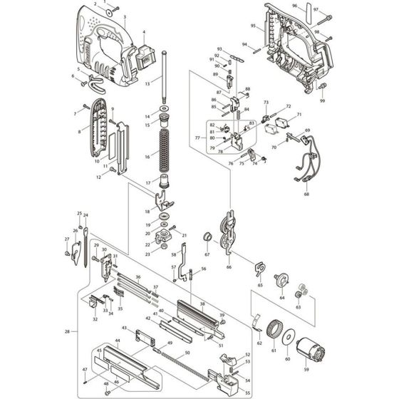 Makita DPT350Z Main Assembly