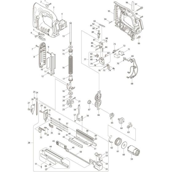 Main Assembly for Makita DPT351Z