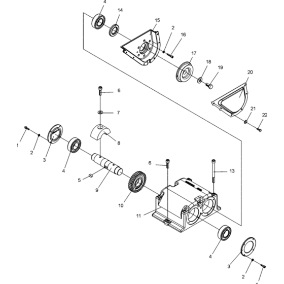 Exciter Assembly for Wacker DPU2540H-5000610035 (Diesel-Recoil Starter) Rev.100 Reversible Plate Compactor