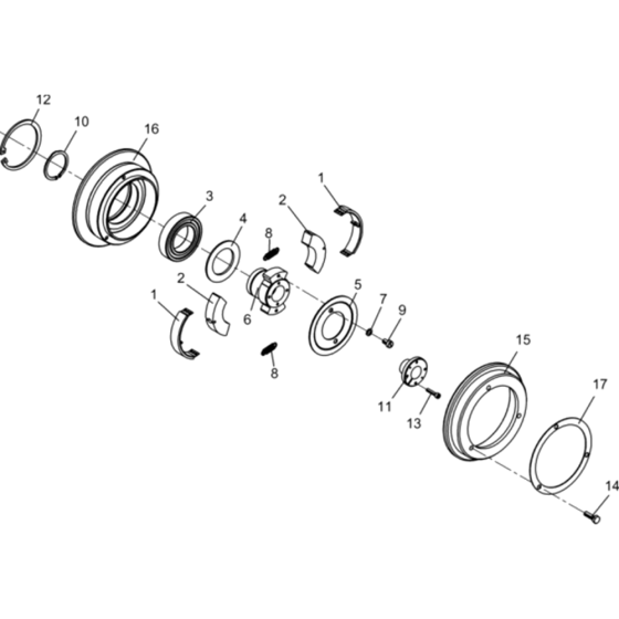 Centrifugal Clutch Assembly for Wacker DPU2540H-5000008755 (Diesel-Recoil Starter) Rev.101 Reversible Plate Compactor