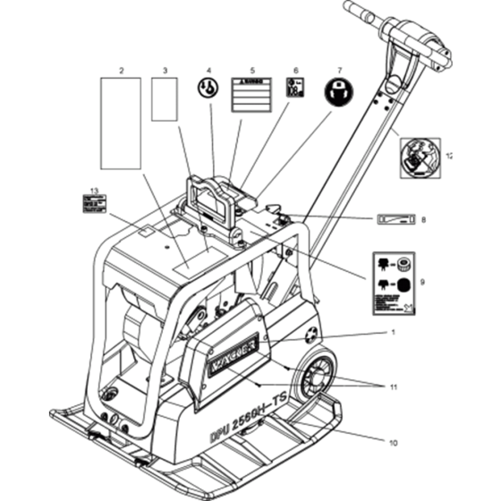Labels Assembly for Wacker DPU2560H-TS-5000107532 Rev.101 Plate Compactor