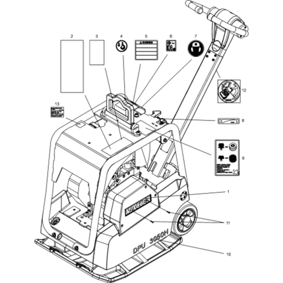 Labels Assembly for Wacker DPU3050H-5000107532 Rev.101 Plate Compactor