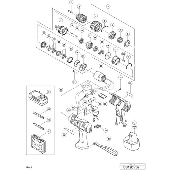 Main Assembly for Hikoki DS12DVB2