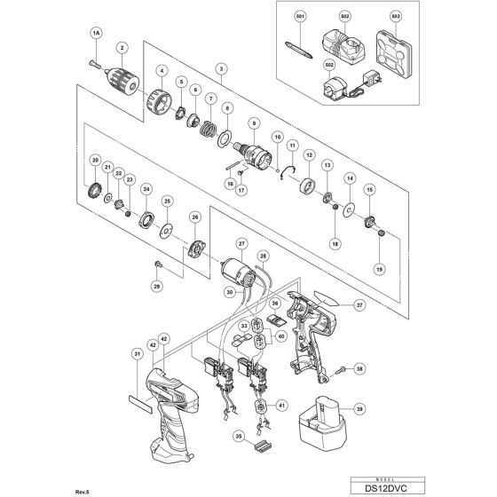 Main Assembly for Hikoki DS12DVC