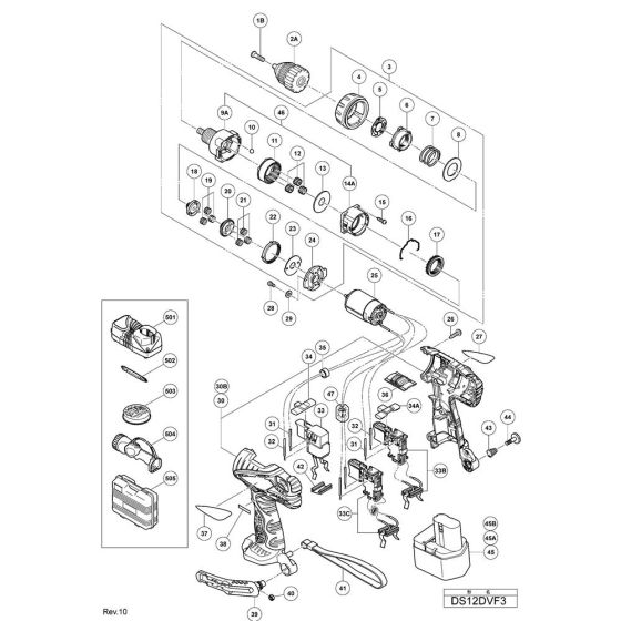 Main Assembly for Hikoki DS12DVF3