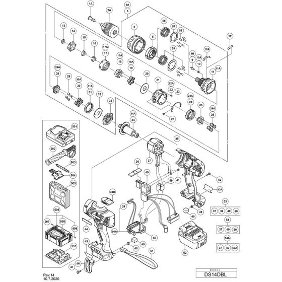 Main Assembly for Hikoki DS14DBL