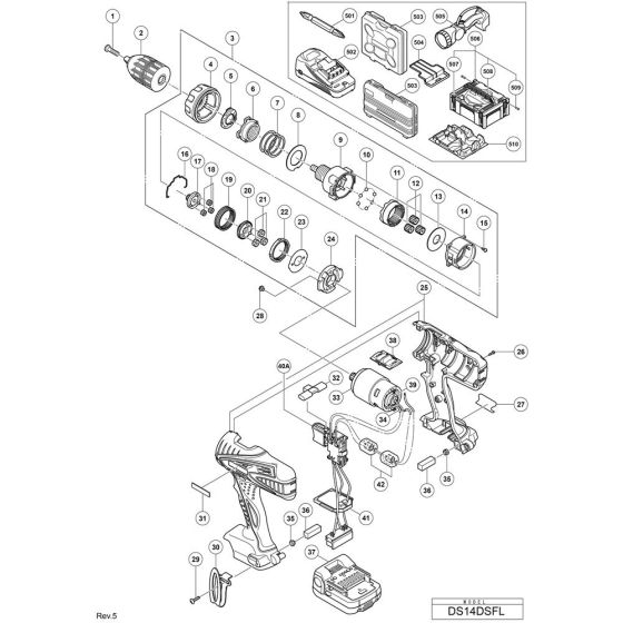 Main Assembly for Hikoki DS14DSFL