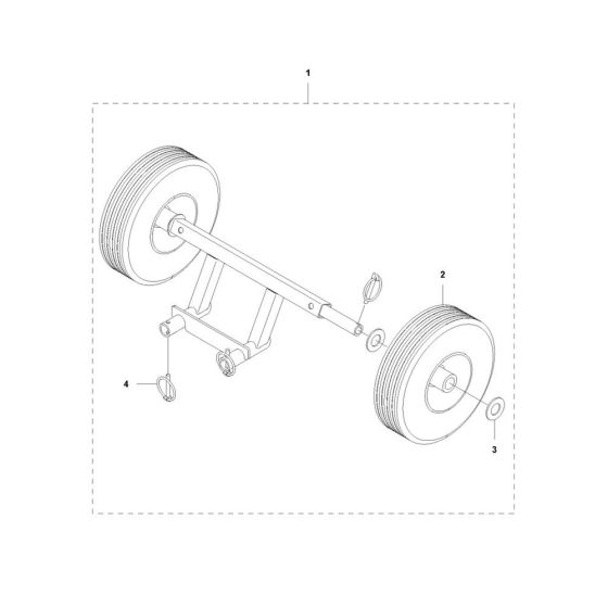 Wheel Assembly for Husqvarna DS 900 Drill Stand