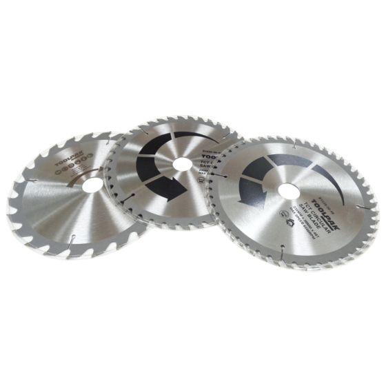 Professional TCT Circular Saw Blades w/ 24T, 40T & 48T Blades - Pack of 3