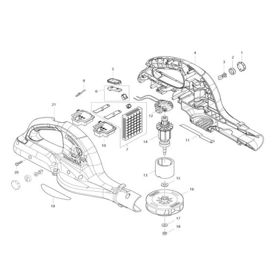 Makita DUB361 Blower Assembly