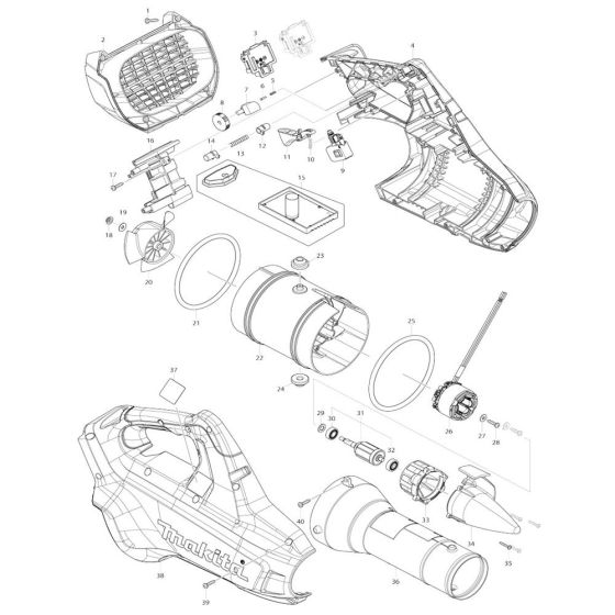 Makita DUB362 Blower Assembly