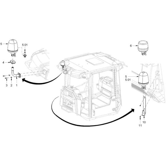 Rotary Beacon for Hamm Roller
