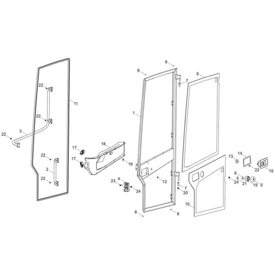 Door Assembly for Wacker DV100-2