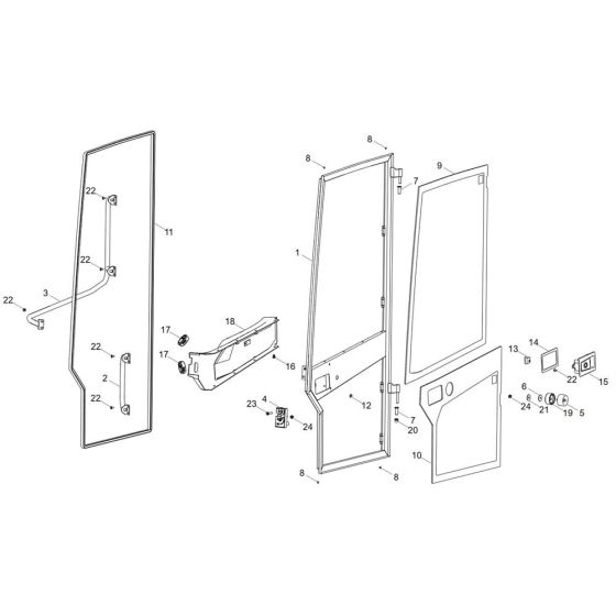 Door Assembly for Wacker DV125