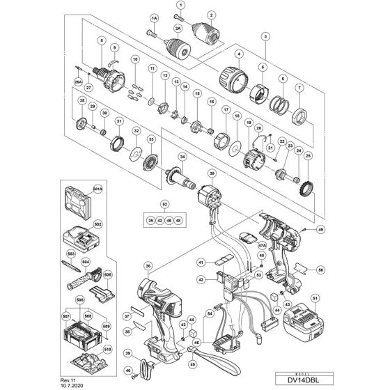 Main Assembly for Hikoki DV14DBL