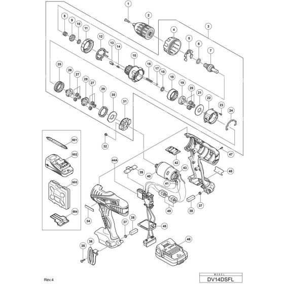 Main Assembly for Hikoki DV14DSFL