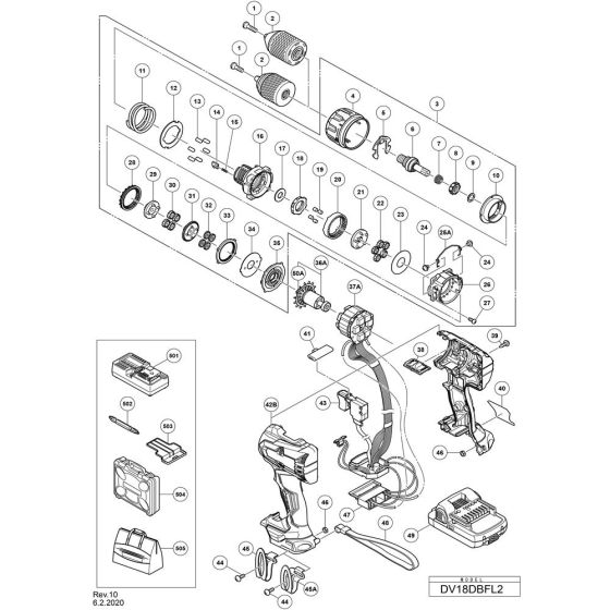 Main Assembly for Hikoki Drill