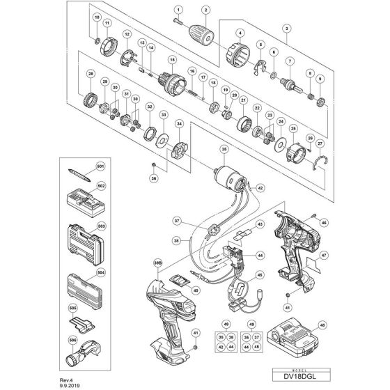 Main Assembly for Hikoki DV18DGL