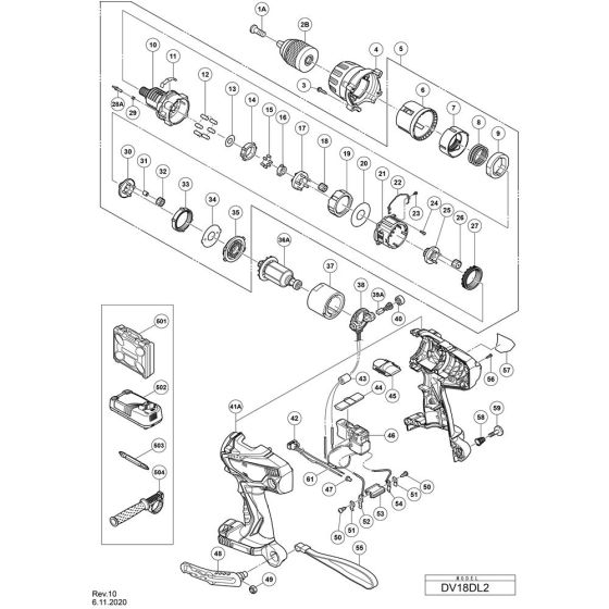 Main Assembly for Hikoki DV18DL2