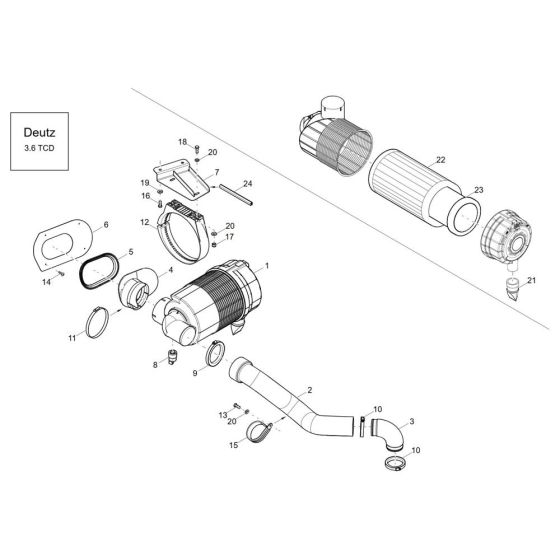 Air Cleaner for Wacker DV60-2