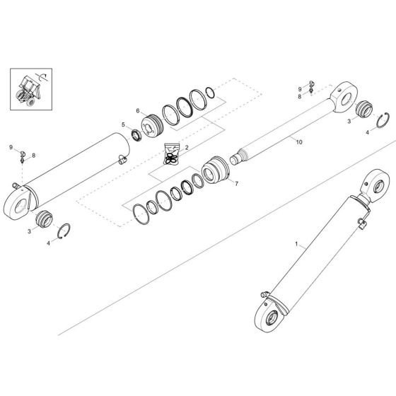 Tilt Ram Assembly for DV90-2