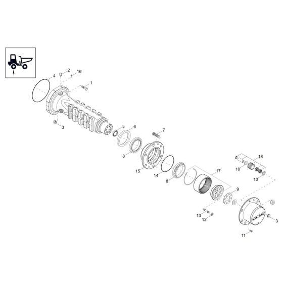 Axle Case & Wheel Hub Assembly