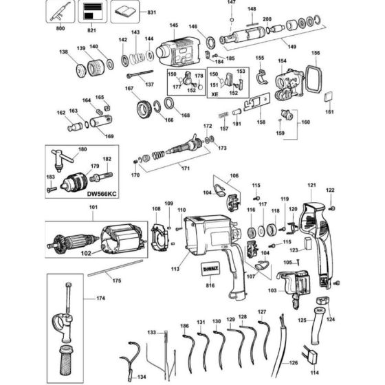 Main Assembly for DeWalt DW566K