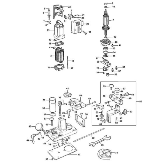 Main Assembly for DeWalt DW631K