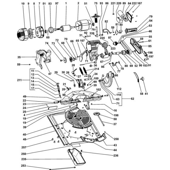 Main Assembly for DeWalt DW743N