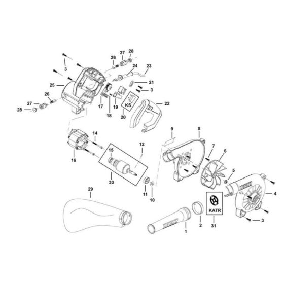 DeWalt DWB6800 Main Assembly