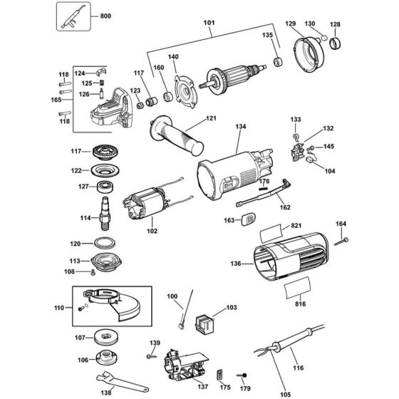 DeWalt DWE4016 Main Assembly