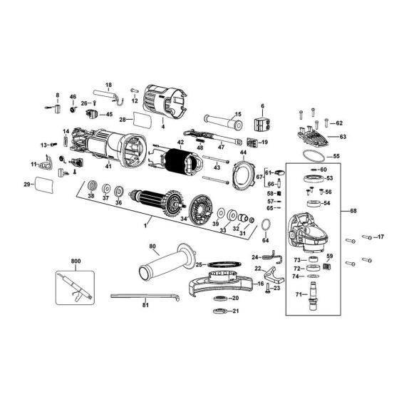 DeWalt DWE4057 Main Assembly