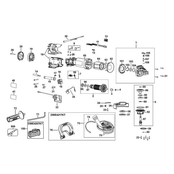 DeWalt DWE4206 Main Assembly