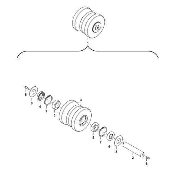 Tracks Roller Assembly for BobCat E08