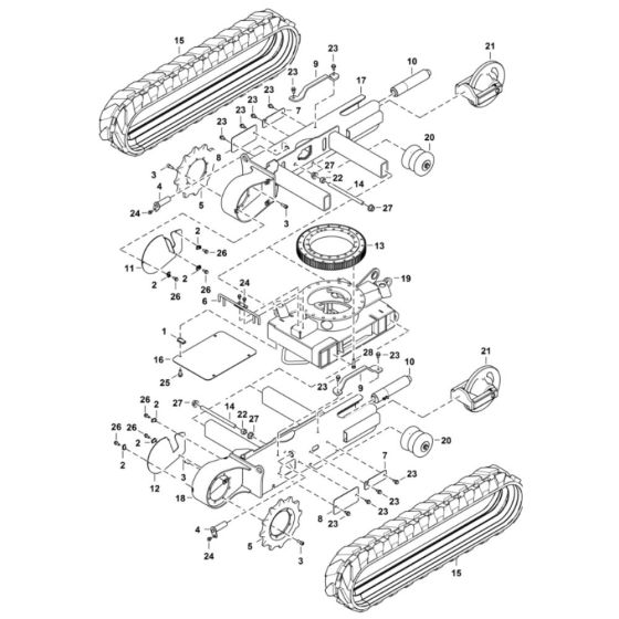 Undercarriage for BobCat E10