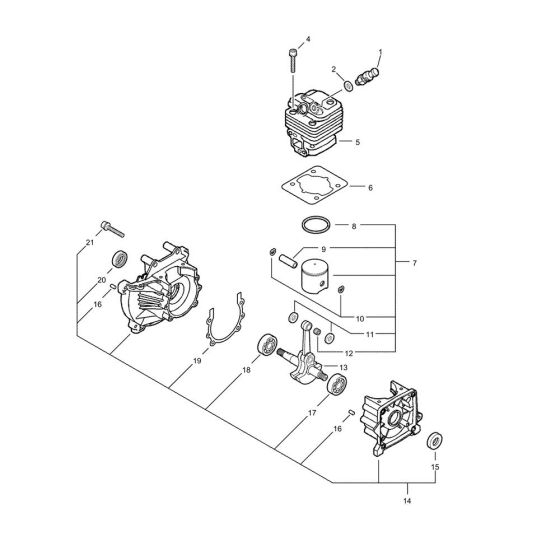 Cylinder & Crankcase for ECHO EA-410
