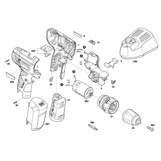 Bosch EasyDrill 12-2 Assembly