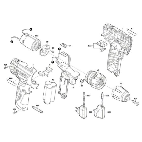 Cordless Combi Assembly for Bosch